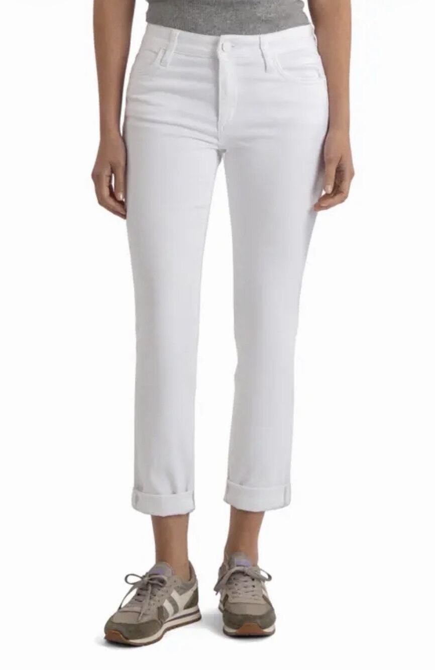 Kut from the Kloth Catherine Boyfriend Jeans in Optic White - Size 10